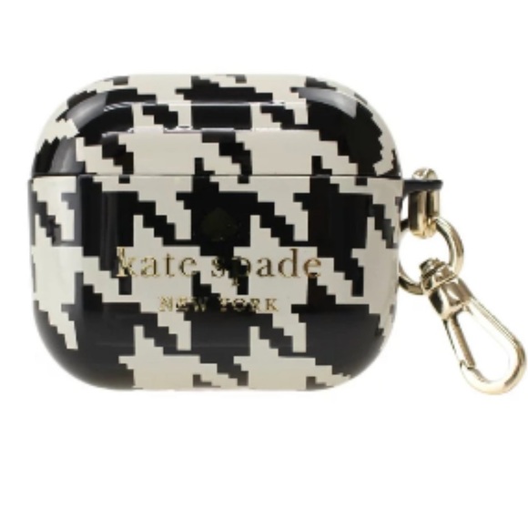kate spade Other Nwt Kate Spade Houndstooth Airpod Case With Gold